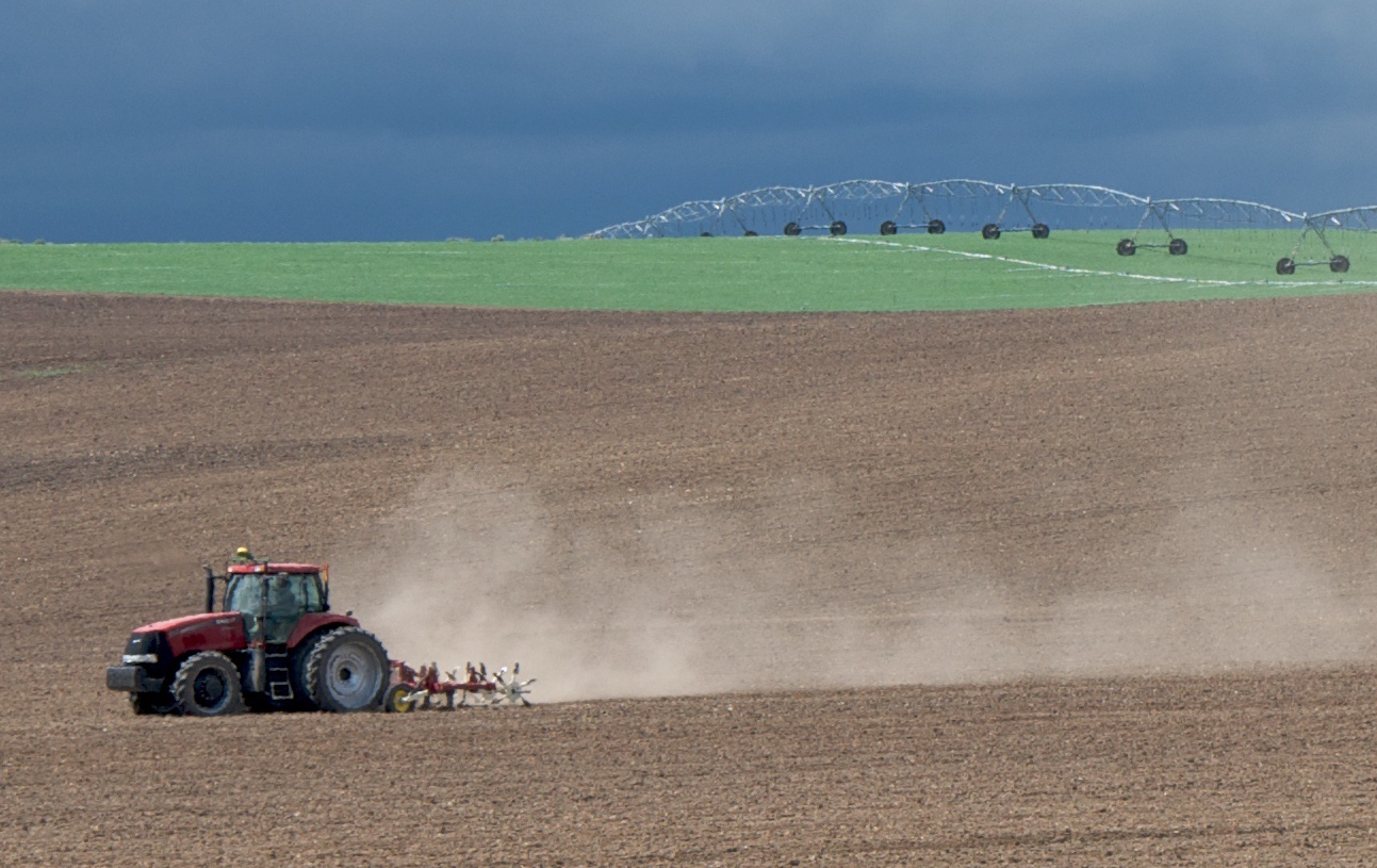Tractor in agricultural field